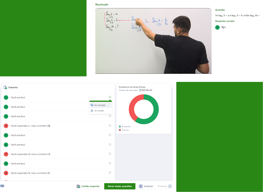 Tela do plano de estudos